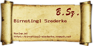 Birnstingl Szederke névjegykártya